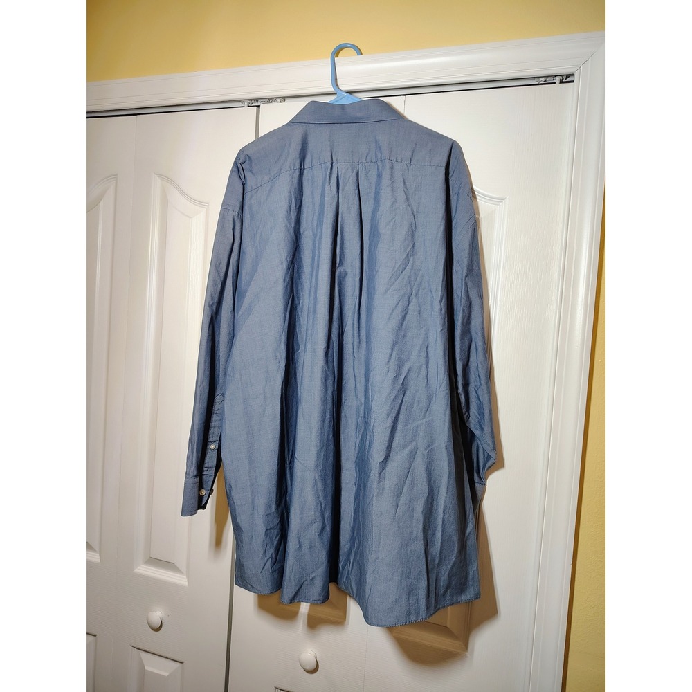 Stafford Travel Performance Super Shirt Mens 20 34-35 Blue Long Sleeve Button Up - Picture 2 of 3